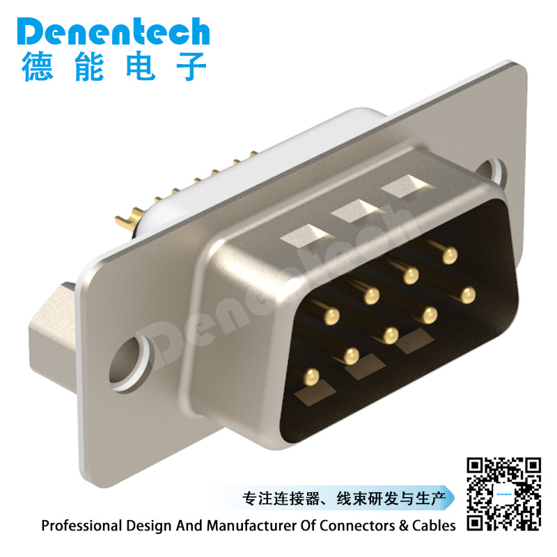 Denentech High quality traditional waterproof d-sub DB 9P male straight solder 9 pin waterproof connector d-sub connectors